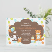 Animaux de fête Invitation de fête d'anniversaire (Debout devant)