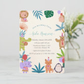 Animaux de fête Invitation de fête d'anniversaire (Debout devant)