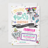 Animaux de fête Invitations Anniversaire Zoo Safar (Devant)