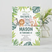 Animaux de fête Jungle Safari Invitation Anniversa (Debout devant)