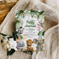 Animaux de fête Jungle Safari Invitation Anniversa