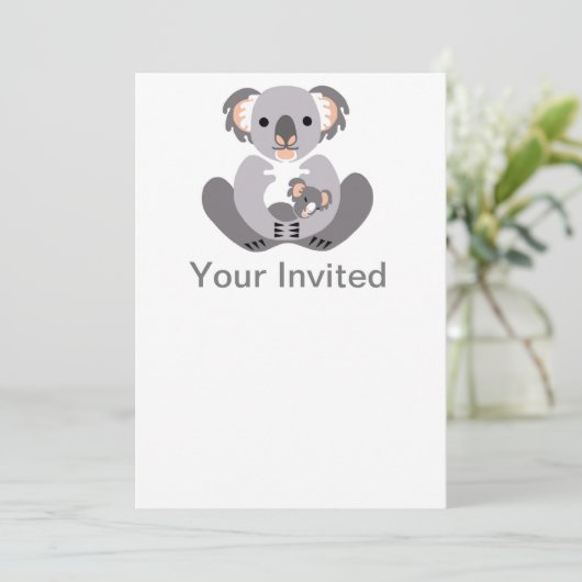 Animaux de fête - Koala - invitation (Debout devant)