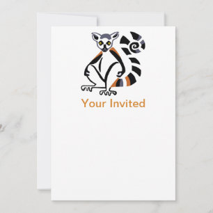 Animaux de fête LEMUR à queue annelée - invitation