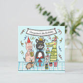 Animaux de fête personnalisés Invitation de fête d (Debout devant)