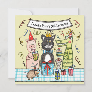 Animaux de fête personnalisés Invitation de fête d