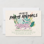 Animaux de fête sauvage Invitation de la fête Anni (Devant)