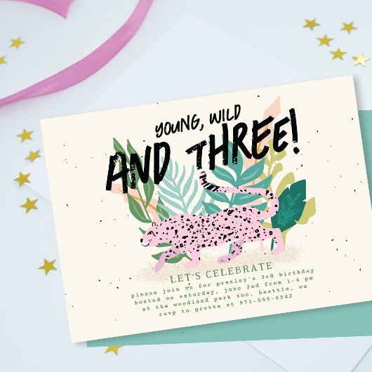 Animaux de fête sauvage Invitation de la fête Anni