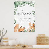 Animaux de forêt Affiche de bienvenue blanche (Cuisine)