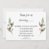 Animaux de forêt Baby bienvenue Invitation (Dos)