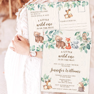 Animaux de forêt baby shower invitation Carte post