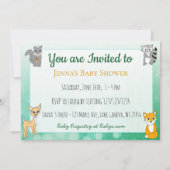 Animaux de forêt Bébé Douche Invitations (Dos)