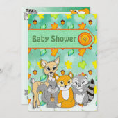 Animaux de forêt Bébé Douche Invitations (Devant / Derrière)