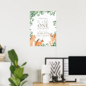 Animaux de forêt Blanc Wild Une Affiche de bienven (Bureau à domicile)