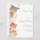 Animaux de forêt boisée Invitation d'anniversaire (Devant)