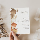 Animaux de forêt boisée Invitation d'anniversaire