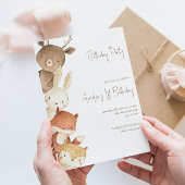 Animaux de forêt boisée Invitation d'anniversaire
