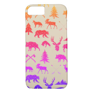 Animaux de forêt géométriques| Coque iPhone 7