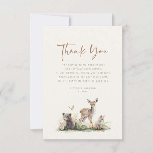 Animaux de forêt Merci mignon (Devant)