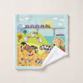 animaux de la ferme en milieu rural (Gant de toilette)