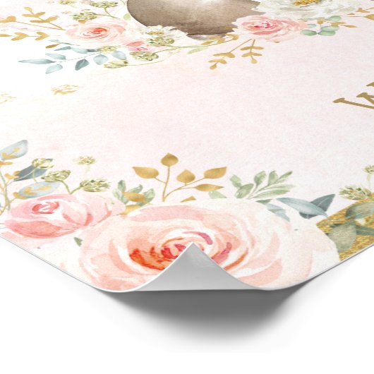 Animaux de la forêt en rose pour livre d'or emprei (Coin)