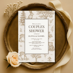 Animaux de la forêt Toile française Invitation pou