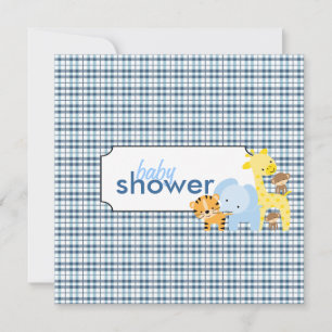 Animaux de la Jungle Baby Boy Douche Invitations