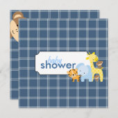 Animaux de la Jungle Baby Boy Douche Invitations (Devant / Derrière)