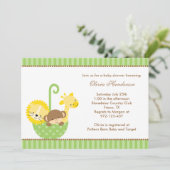 Animaux de la jungle dans les invitations paraplui (Debout devant)