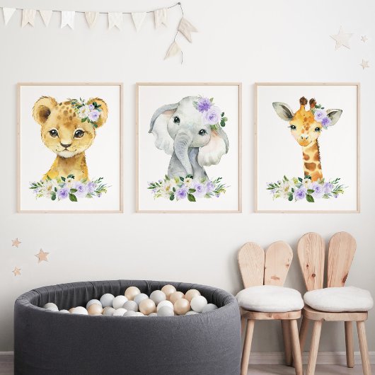 Animaux de la jungle, Fleurs violettes, Neutres se