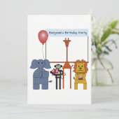 Animaux de la Jungle Invitation de fête d'annivers (Debout devant)