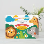 Animaux de la Jungle Invitation de fête d'annivers (Debout devant)