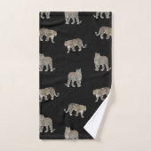 Animaux de la jungle léopard doré noir moderne (Serviette à main)
