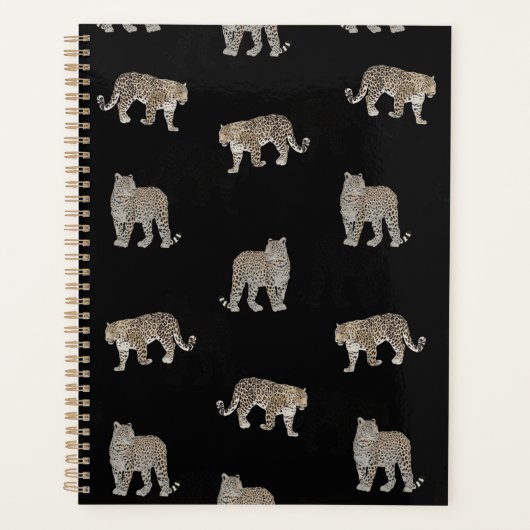 Animaux de la jungle léopard doré noir moderne (Devant)