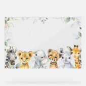 Animaux de la jungle, Safari, Baby shower Bienvenu (Recto)