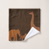 Animaux de la jungle safari marron (Gant de toilette)