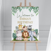 Animaux de la jungle sauvage Affiche de bienvenue 