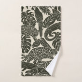 Animaux de la jungle tropicale noir et crème gras (Serviette à main)