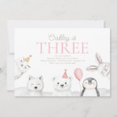 Animaux de l'Arctique Invitation d'anniversaire (Devant)