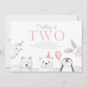 Animaux de l'Arctique Invitation d'anniversaire (Devant)