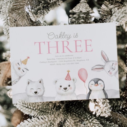 Animaux de l'Arctique Invitation d'anniversaire
