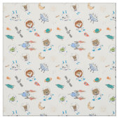 Animaux de l'espace fantaisistes Tissu d'astronaut (Échantillon)
