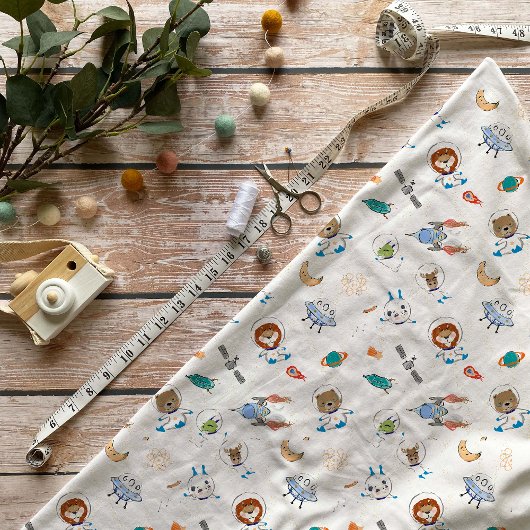Animaux de l'espace fantaisistes Tissu d'astronaut