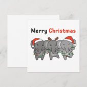 Animaux de Noël Éléphant Éléphants Invitation Joye (Devant / Derrière)