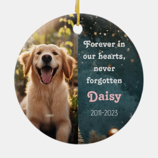 Animaux de Noël - souvenir de Noël Ornement en cér (Dos)