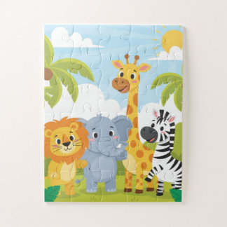 Animaux de Safari Enfants Puzzle | Lion Éléphant G