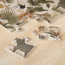 Animaux de safari mignons puzzle pour enfants