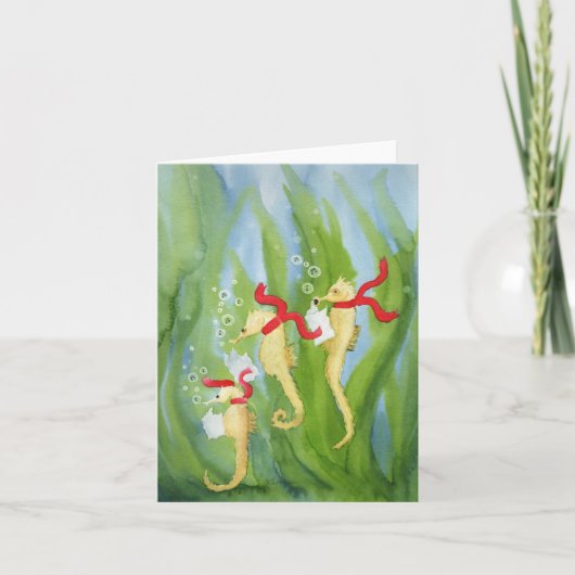 Animaux de vacances insolites : Carte hippocampe 4 (Devant)