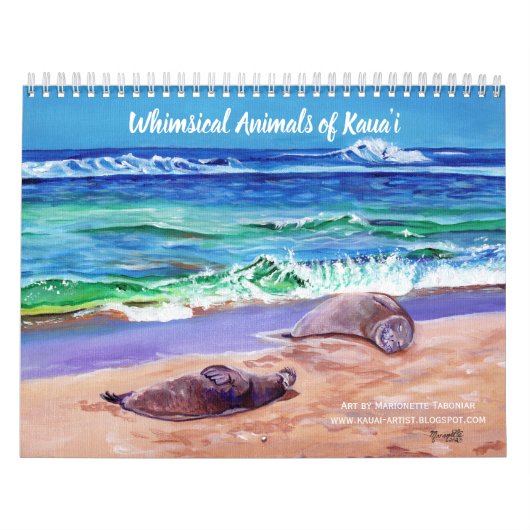Animaux de Whimsical du calendrier de Kauai Hawaii (Protection)