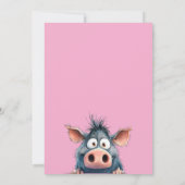 Animaux de zoo en jeu Faire-part de fête rose (Dos)