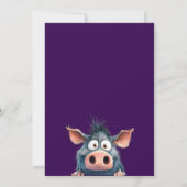 Animaux de zoo en jeu Faire-part de fête rose (Dos)